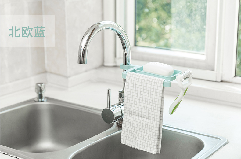 Tap water rack sink storage rack kitchen supplies sink sponge towel rack