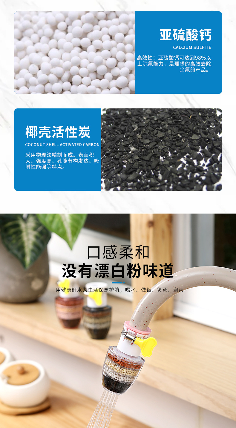 Kitchen Six-Layer Faucet Filter Home Versatile Tap Water Purification Splash-Proof Shower Water-Saving Water Filter
