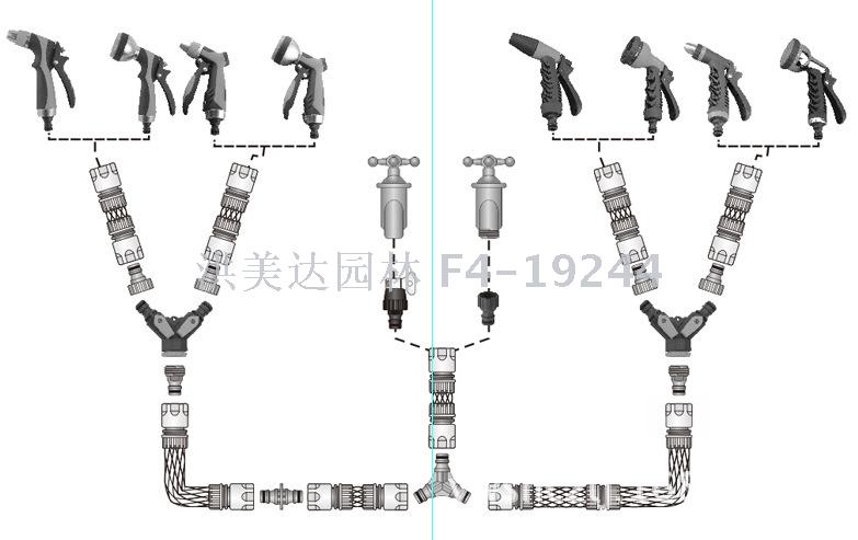 Wash car cleaning tool water pipe car kit receive water pipe rack YM3101 factory direct sale