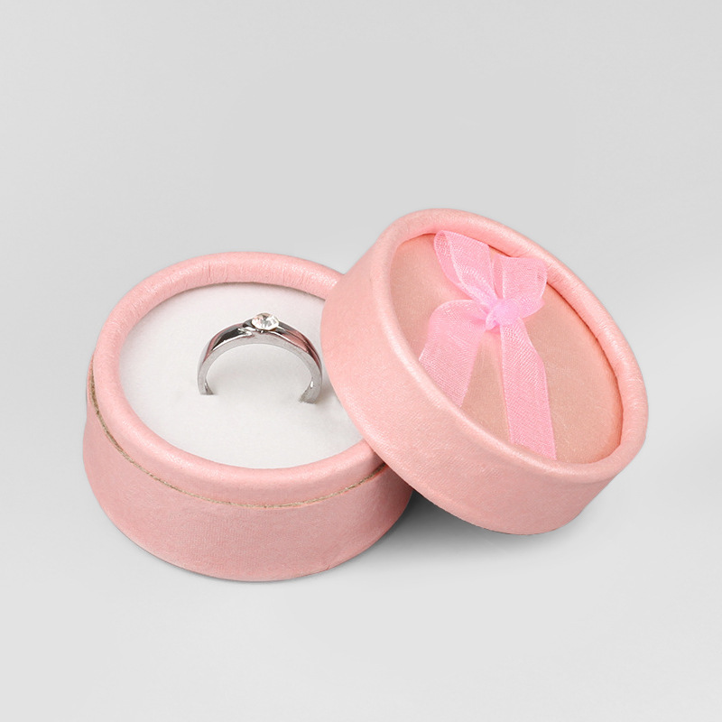 Factory Direct Sales Rose Bow round Box Ring Box Jewelry Box Creative Jewelry Box Customized