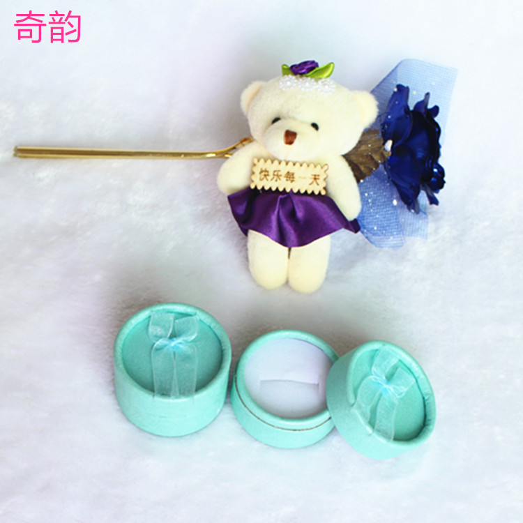 Factory Direct Sales Rose Bow round Box Ring Box Jewelry Box Creative Jewelry Box Customized Factory Direct Sales Rose Bow round Box Ring Box Jewelry Box Creative Jewelry Box Customized