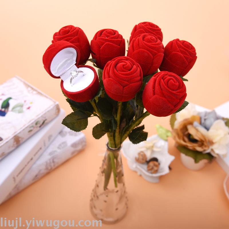 Rose ring box (small)            Creative birthday gift with branches wedding packaging Earrings Jewelry Box