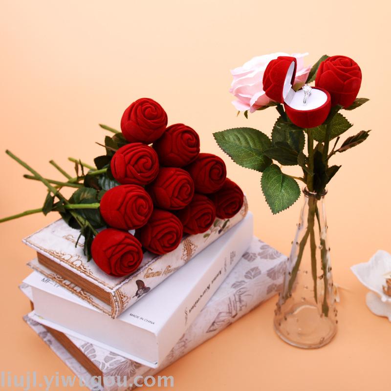 Rose ring box (small)            Creative birthday gift with branches wedding packaging Earrings Jewelry Box