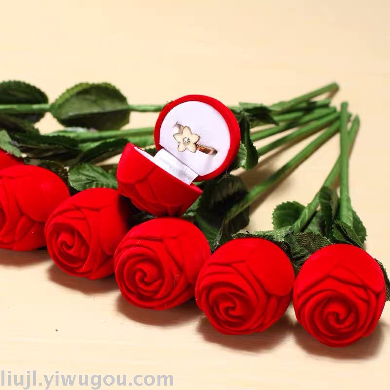 Rose ring box (small)            Creative birthday gift with branches wedding packaging Earrings Jewelry Box