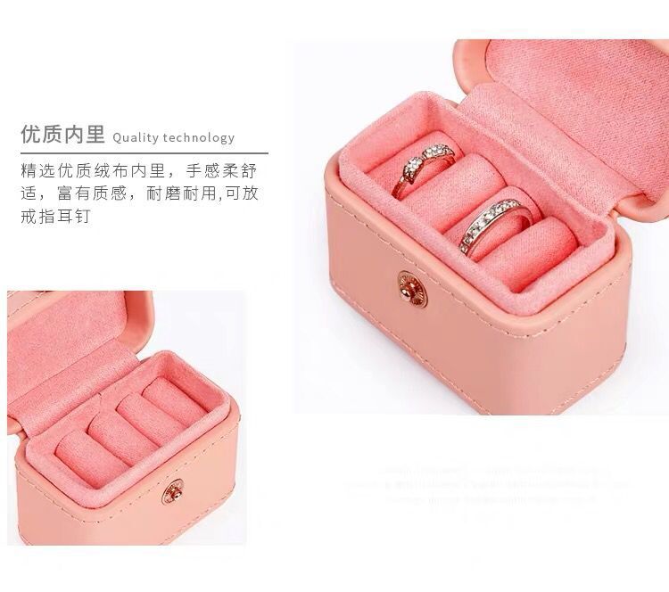 Mini Ring Box Stud Earrings Box Ins Travel Storage Jewelry Box Portable Exquisite Carry-on Jewelry Box