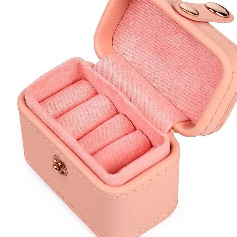Mini Ring Box Stud Earrings Box Ins Travel Storage Jewelry Box Portable Exquisite Carry-on Jewelry Box