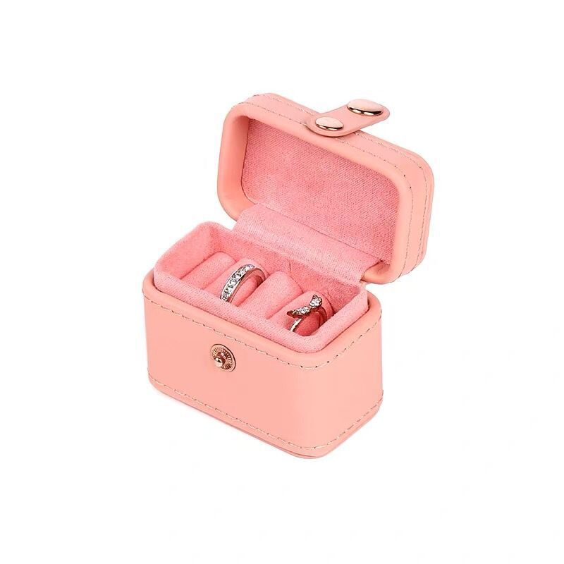 Mini Ring Box Stud Earrings Box Ins Travel Storage Jewelry Box Portable Exquisite Carry-on Jewelry Box