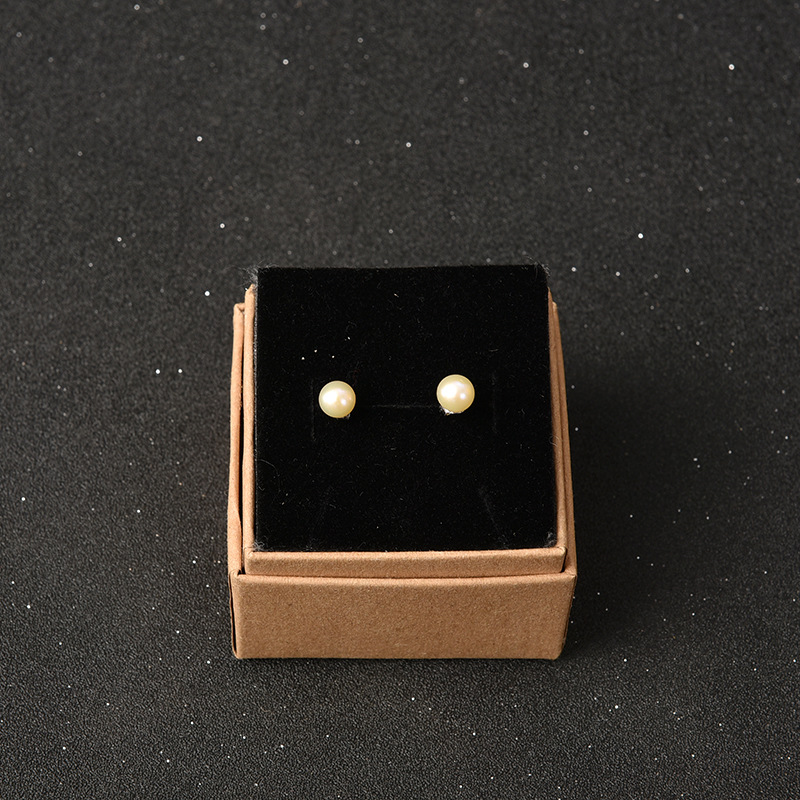 Kraft Paper Jewelry Box Jewelry Box Ring Box Stud Earrings Box Floor Cover Wholesale Customized 5.5*5.5 * 3.7cm