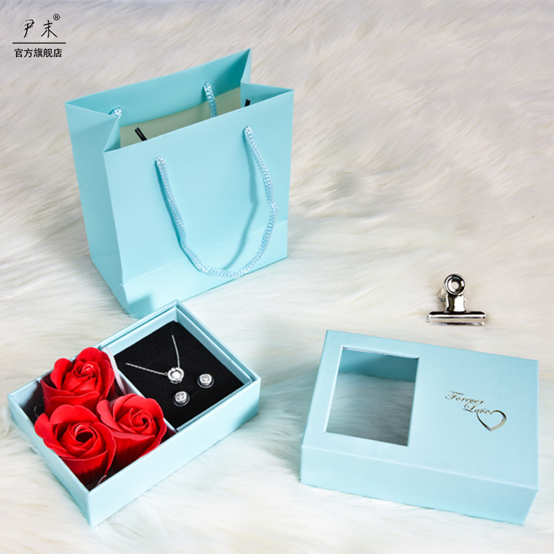 Creative Roses Jewelry Box Handbag Set Necklace Box Ring Box Hollow Jewelry Box Carton Customized Wholesale