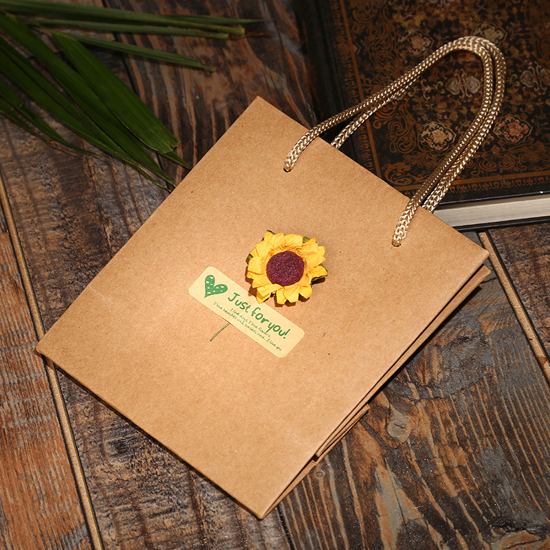 Factory Hot Sunflower Decals Jewelry Box Kraft Paper Necklace Box Ring Box Creative Carton Customized Wholesale Factory Hot Sunflower Decals Jewelry Box Kraft Paper Necklace Box Ring Box Creative Carton Customized Wholesale