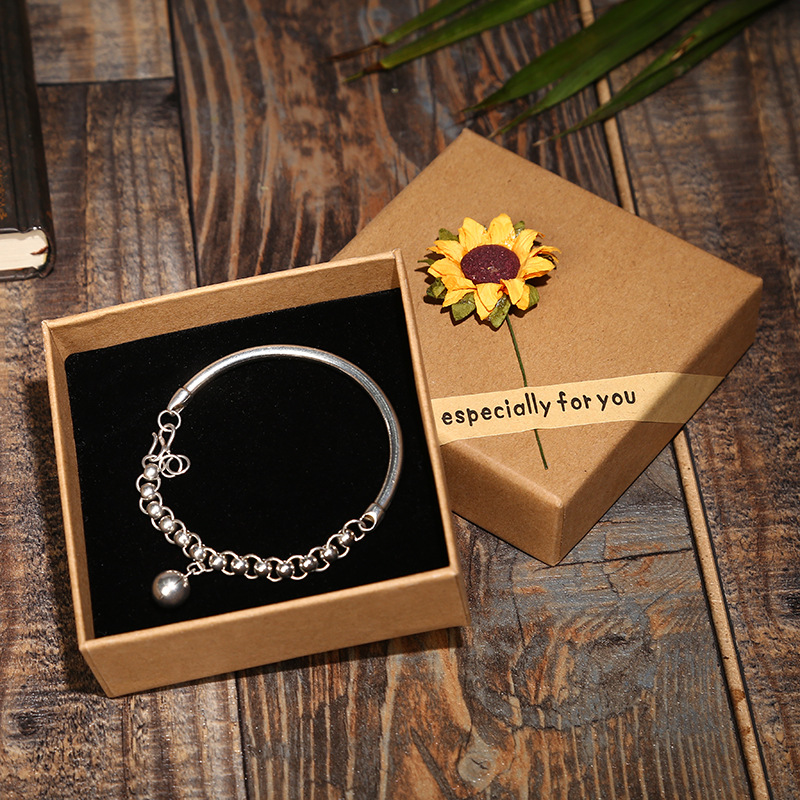 Factory Hot Sunflower Decals Jewelry Box Kraft Paper Necklace Box Ring Box Creative Carton Customized Wholesale Factory Hot Sunflower Decals Jewelry Box Kraft Paper Necklace Box Ring Box Creative Carton Customized Wholesale