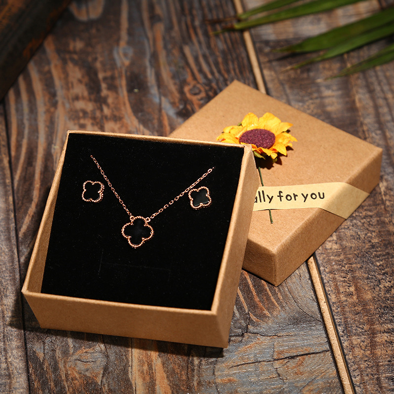 Factory Hot Sunflower Decals Jewelry Box Kraft Paper Necklace Box Ring Box Creative Carton Customized Wholesale Factory Hot Sunflower Decals Jewelry Box Kraft Paper Necklace Box Ring Box Creative Carton Customized Wholesale