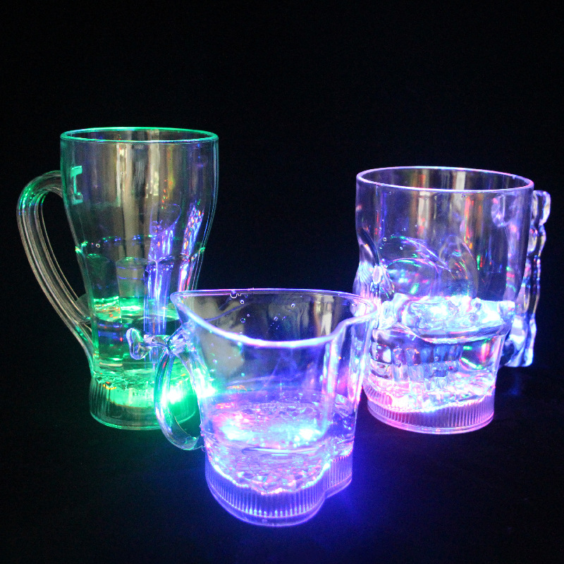 Factory Direct Sales Stall Hot Sale Led Induction Luminous Cup Beer Acrylic Water-Catching Luminous Cup Flash Toy