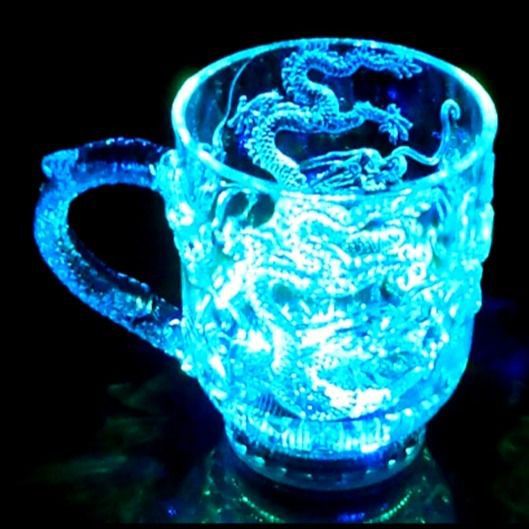 Luminous Cup Colorful Dragon Cup with Water Color Change Luminous Cup Bar Beer Mug Light-Emitting Plastic Cup with Water
