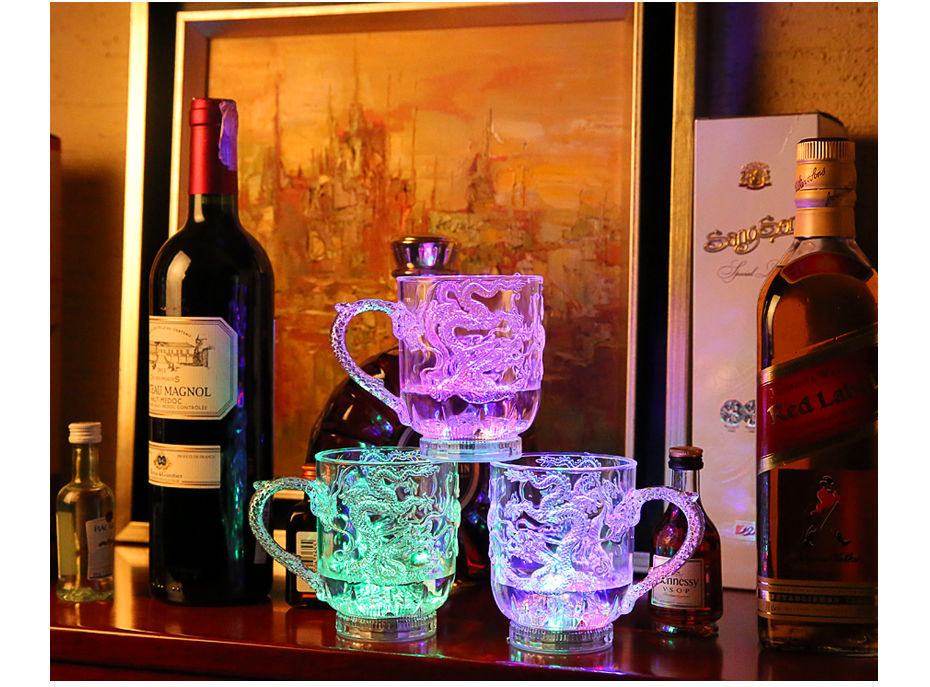 Luminous Cup Colorful Dragon Cup with Water Color Change Luminous Cup Bar Beer Mug Light-Emitting Plastic Cup with Water Luminous Cup Colorful Dragon Cup with Water Color Change Luminous Cup Bar Beer Mug Light-Emitting Plastic Cup with Water