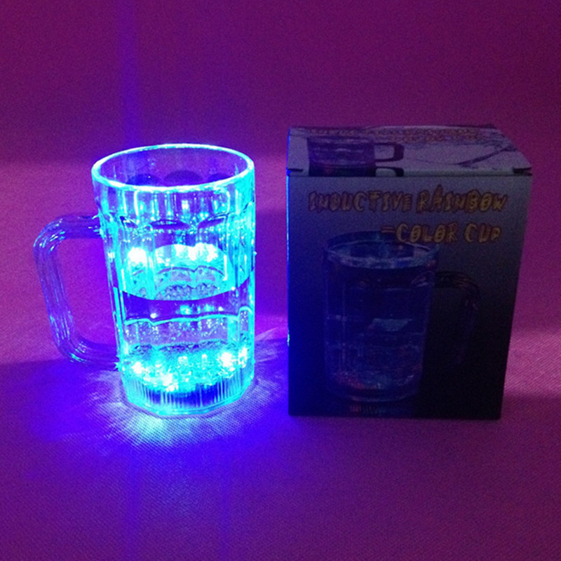 Luminous Cup  Induction Luminous Cup Pouring Water Bright Plastic LED Flash Cup Gift Bar Cheer Supplies Wholesale