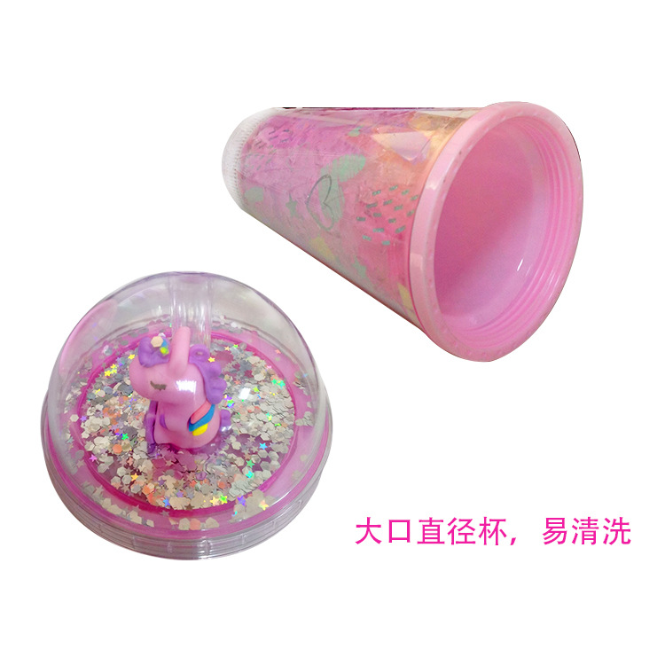 Luminous Cup Layer Magic Color Mermaid Cup with Straw Unicorn Cup with Straw 450ml Luminous Cup with Straw