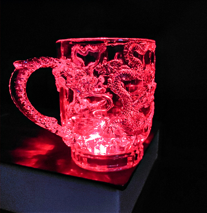 Creative Acrylic Water Activated Light Cup Induction New Dragon-Pattern Cup Colorful Luminous Cup Beer Steins New Exotic Creative Acrylic Water Activated Light Cup Induction New Dragon-Pattern Cup Colorful Luminous Cup Beer Steins New Exotic
