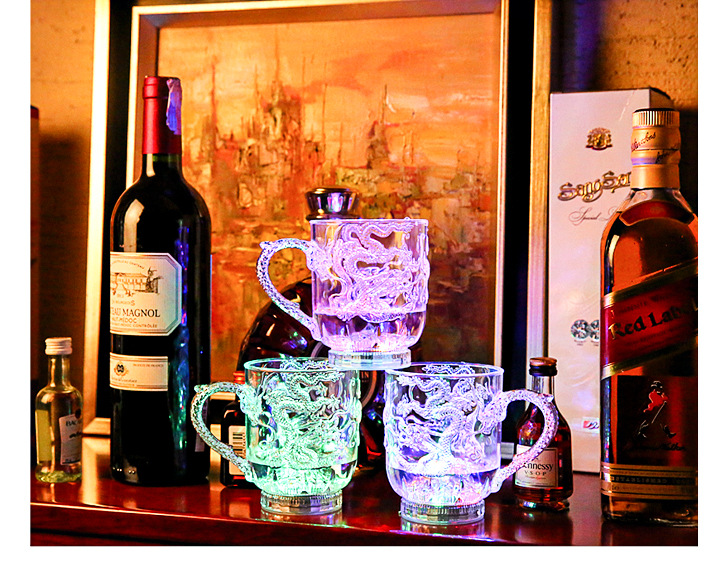 Creative Acrylic Water Activated Light Cup Induction New Dragon-Pattern Cup Colorful Luminous Cup Beer Steins New Exotic Creative Acrylic Water Activated Light Cup Induction New Dragon-Pattern Cup Colorful Luminous Cup Beer Steins New Exotic