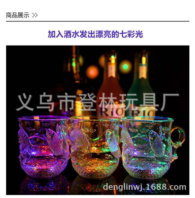 Sensing pineapple glass Christmas Champagne tower bar party supplies new strange luminous cup fish cup