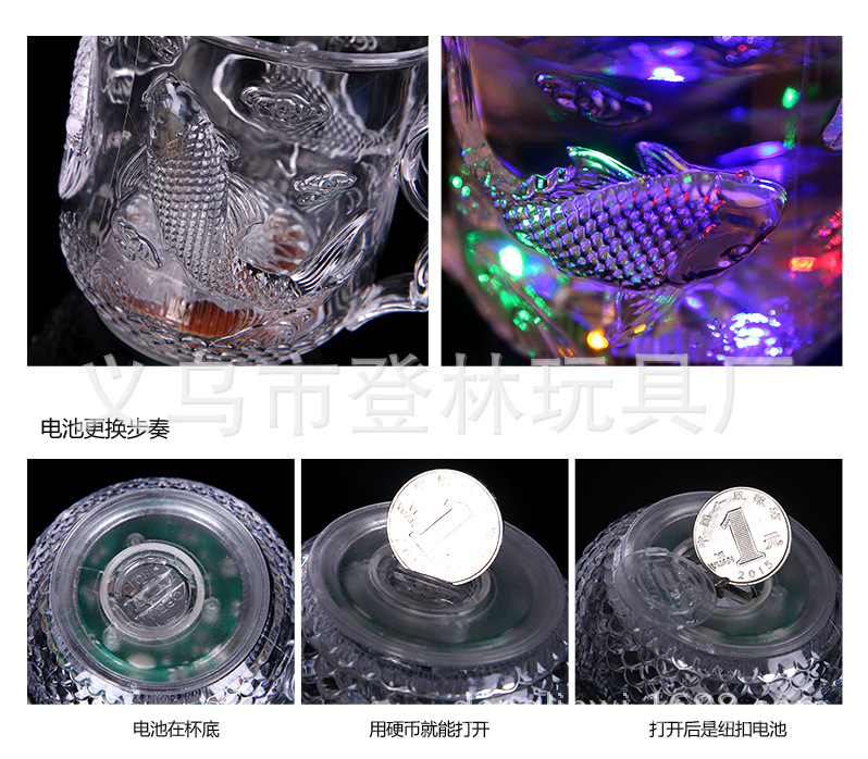 Sensing pineapple glass Christmas Champagne tower bar party supplies new strange luminous cup fish cup
