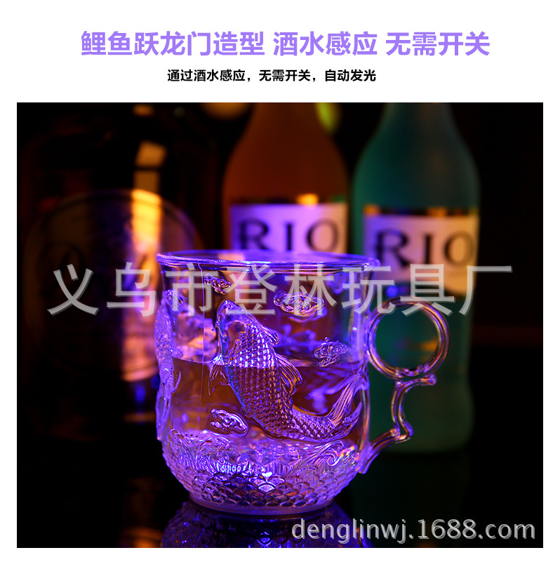 Sensing pineapple glass Christmas Champagne tower bar party supplies new strange luminous cup fish cup