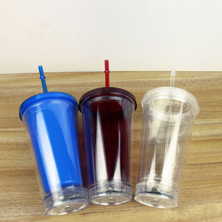 Online direct sale LED luminous cup double plastic straw cup creative gift cup luminous double plastic straw cup Online direct sale LED luminous cup double plastic straw cup creative gift cup luminous double plastic straw cup