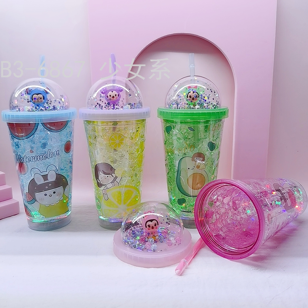 Water Cup Cup Bottom with Light Original Design Girl Ice Cup Luminous Luminous Cup Spot Stock