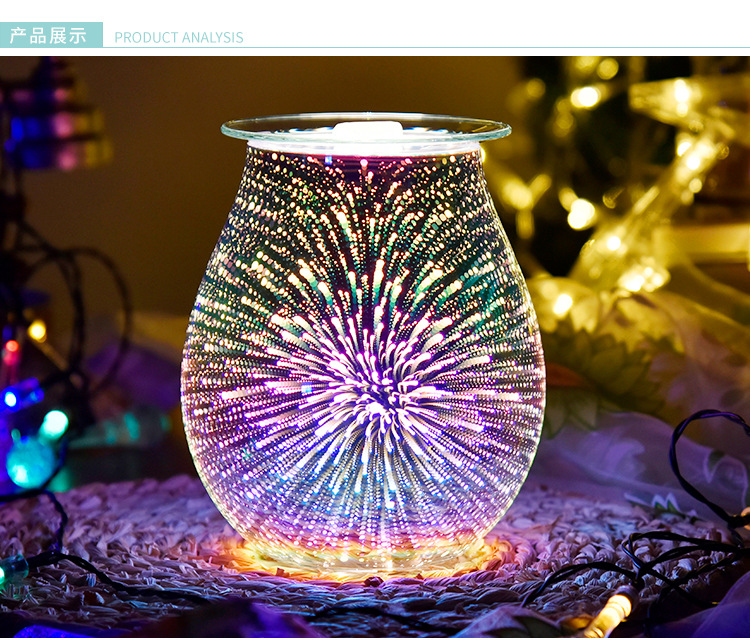Glass Electric Aromatherapy Lamp Fireworks Aromatherapy Candle Glass Ultrasonic Aroma Diffuser Air Fresh and Deodorant Glass Electric Aromatherapy Lamp Fireworks Aromatherapy Candle Glass Ultrasonic Aroma Diffuser Air Fresh and Deodorant