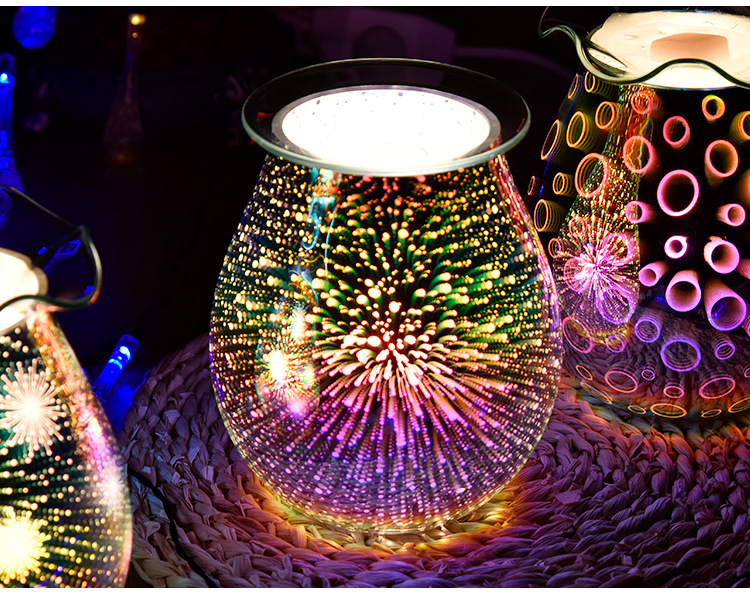 Glass Electric Aromatherapy Lamp Fireworks Aromatherapy Candle Glass Ultrasonic Aroma Diffuser Air Fresh and Deodorant Glass Electric Aromatherapy Lamp Fireworks Aromatherapy Candle Glass Ultrasonic Aroma Diffuser Air Fresh and Deodorant