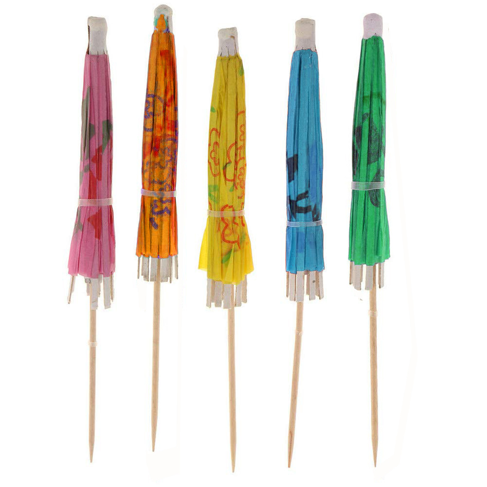 Colored Umbrella Sticks Exquisite Fireworks Toothpick Cocktail Flamingo Stirring Rod Fruit Toothpick Set in Stock