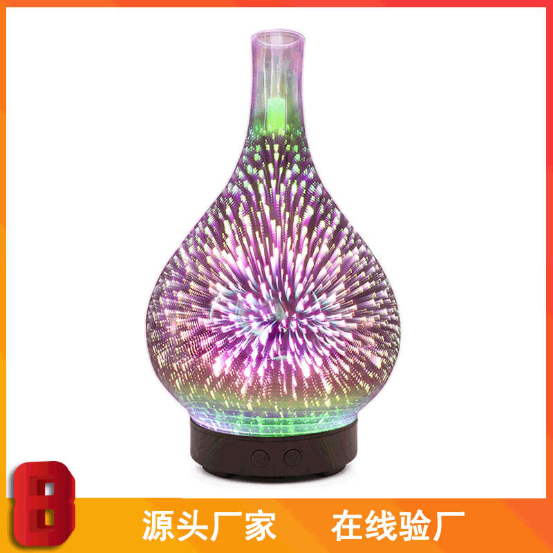 CrossBorder Yamasun 3D Glass Fireworks Essential Oil Colorful Night Light LED Creative Humidifier Aromatherapy Machine