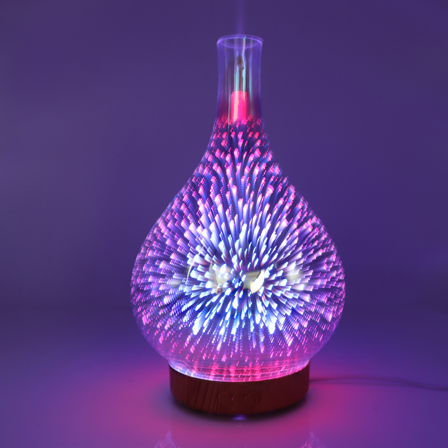 CrossBorder Yamasun 3D Glass Fireworks Essential Oil Colorful Night Light LED Creative Humidifier Aromatherapy Machine