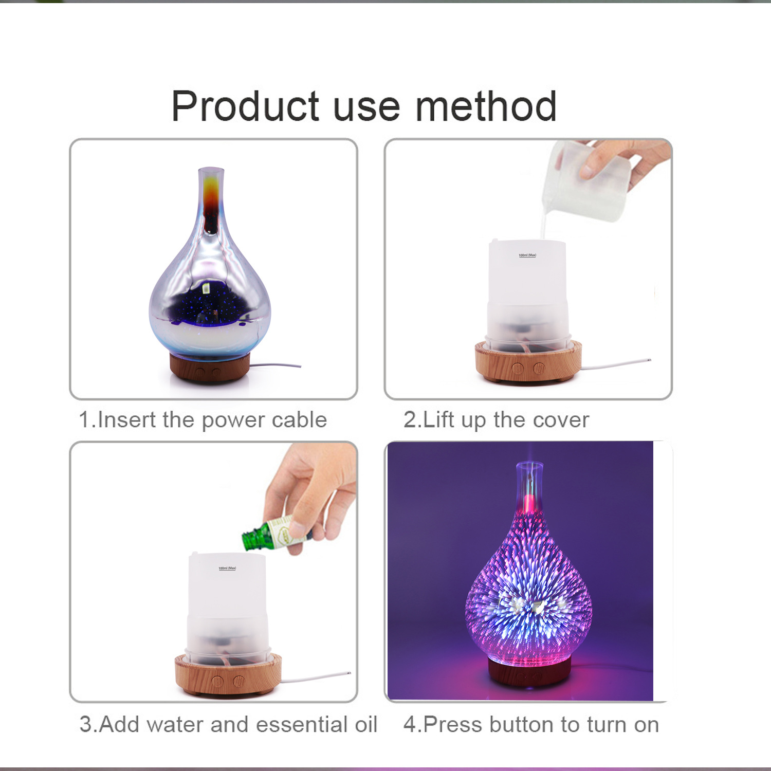 CrossBorder Yamasun 3D Glass Fireworks Essential Oil Colorful Night Light LED Creative Humidifier Aromatherapy Machine CrossBorder Yamasun 3D Glass Fireworks Essential Oil Colorful Night Light LED Creative Humidifier Aromatherapy Machine