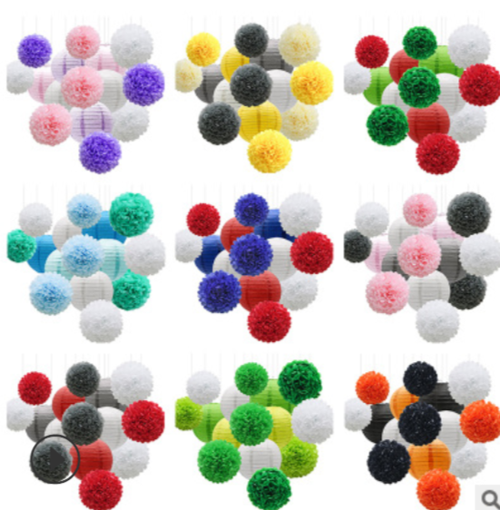 Cross-border hot-selling paper lantern set paper-drawn paper lantern paper paper