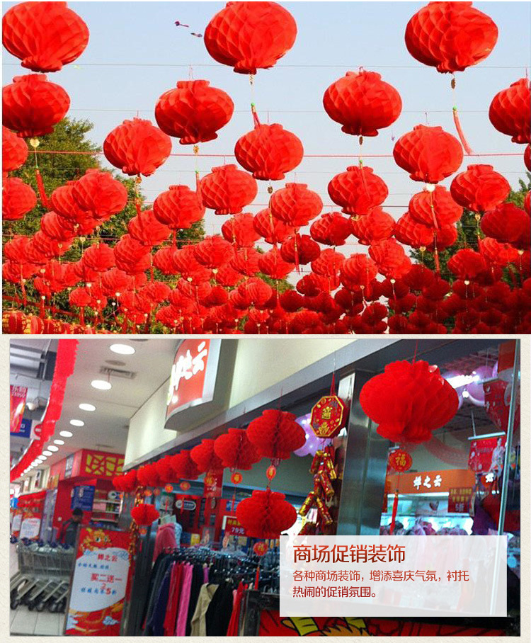 Lantern Celebration Shopping Mall Decoration Festival Red Honeycomb Folding Plastic Chinese Lantern Paper Lantern Lantern Celebration Shopping Mall Decoration Festival Red Honeycomb Folding Plastic Chinese Lantern Paper Lantern