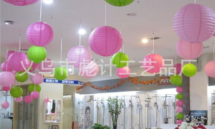 Festival Spring Festival Folding Handmade round Chinese Lantern Wedding Celebration Supplies Decoration Paper Lantern