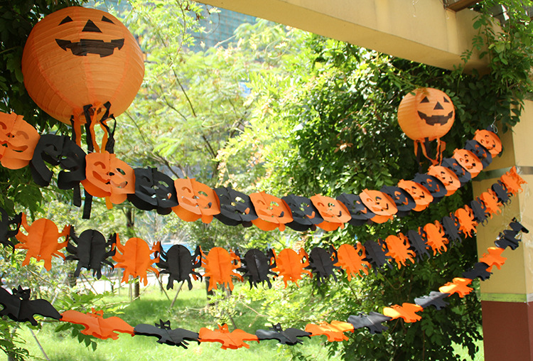 Halloween supplies scene decoration pumpkin bat pirate lantern Halloween paper lantern String flags Halloween supplies scene decoration pumpkin bat pirate lantern Halloween paper lantern String flags