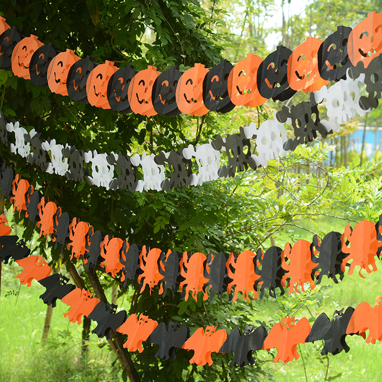 Halloween supplies scene decoration pumpkin bat pirate lantern Halloween paper lantern String flags Halloween supplies scene decoration pumpkin bat pirate lantern Halloween paper lantern String flags
