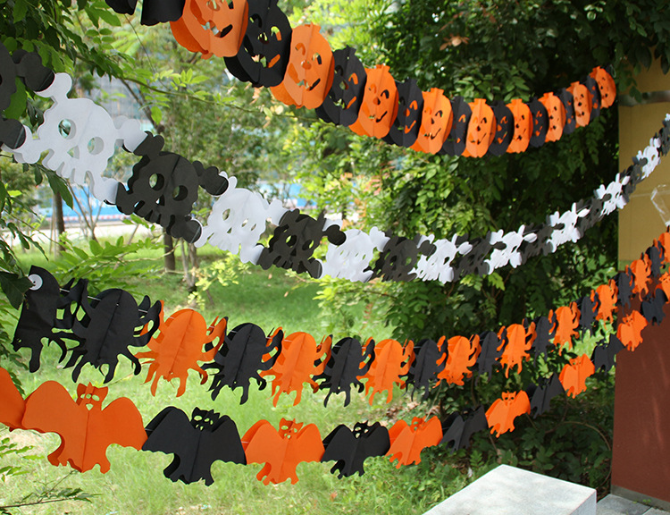 Halloween supplies scene decoration pumpkin bat pirate lantern Halloween paper lantern String flags Halloween supplies scene decoration pumpkin bat pirate lantern Halloween paper lantern String flags