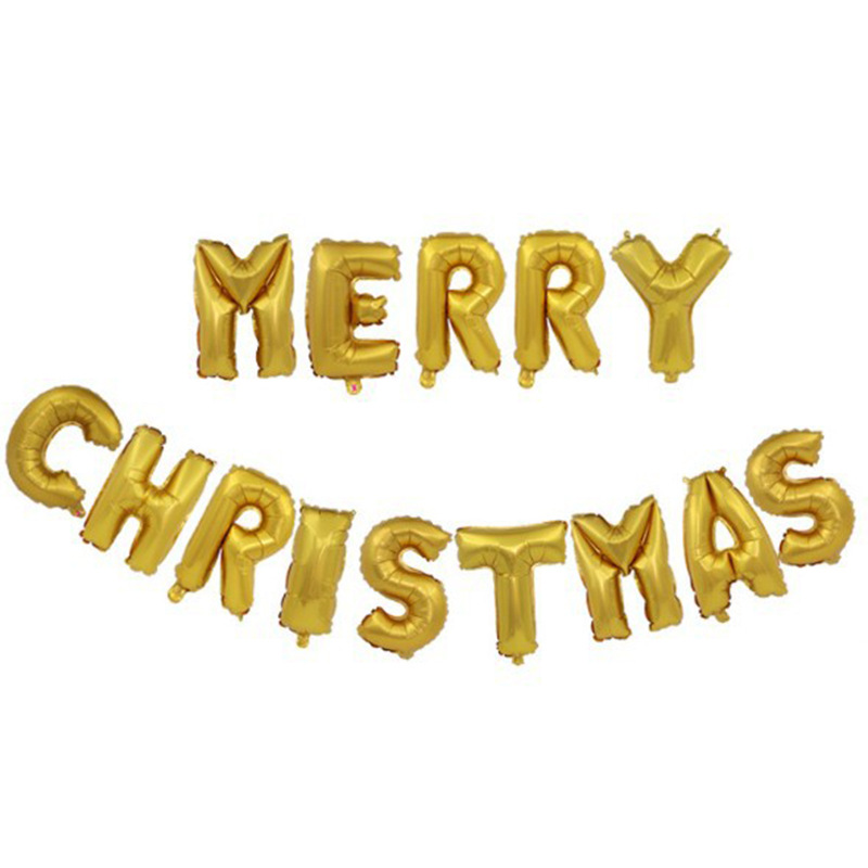Merry Christmas MerryChristmas Letters Aluminum Foil Balloon Set Christmas Bar Christmas Decorating Ball
