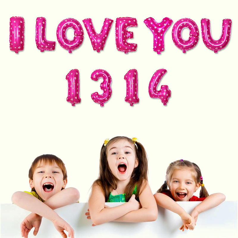 Scene layout proposal decoration rose red English letters aluminum film balloon set ILOVEYOU1314 Scene layout proposal decoration rose red English letters aluminum film balloon set ILOVEYOU1314