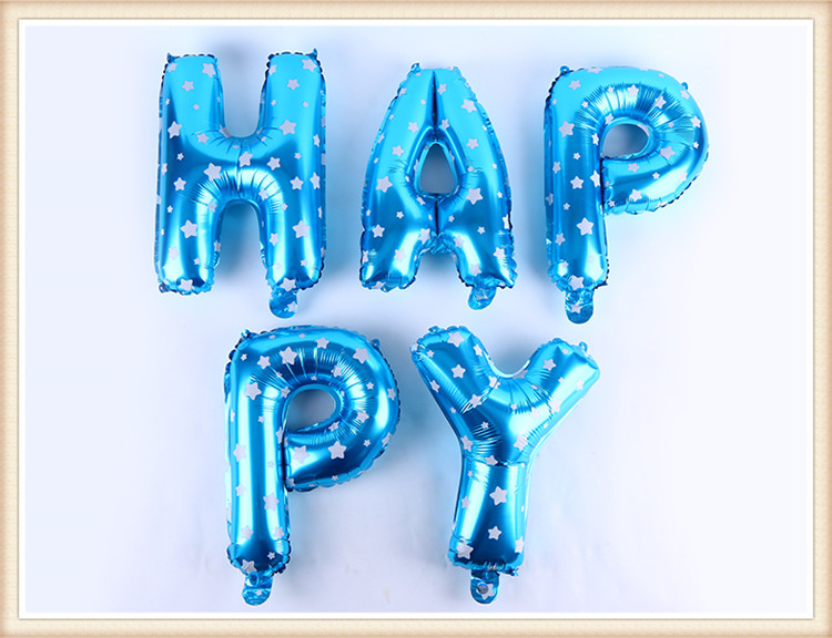 Party a set of happy birthday English letters air balloon aluminium coating Party a set of happy birthday English letters air balloon aluminium coating