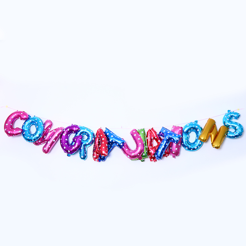 Decorate birthday balloons party a set of congratulations English letters air balloon aluminium coating
