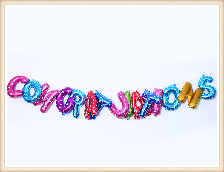 Decorate birthday balloons party a set of congratulations English letters air balloon aluminium coating