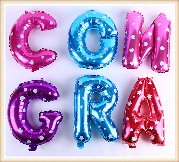 Decorate birthday balloons party a set of congratulations English letters air balloon aluminium coating