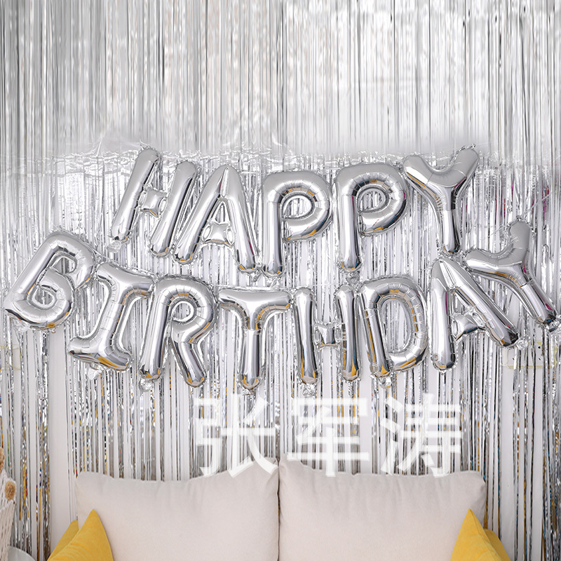 16-Inch Colorful English Letters Balloon Set Birthday Party Aluminum Balloon Letter
