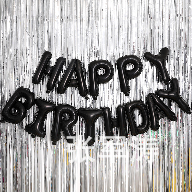 16-Inch Colorful English Letters Balloon Set Birthday Party Aluminum Balloon Letter