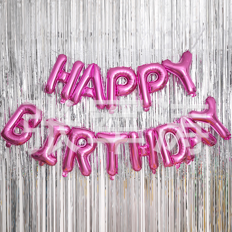 16-Inch Colorful English Letters Balloon Set Birthday Party Aluminum Balloon Letter