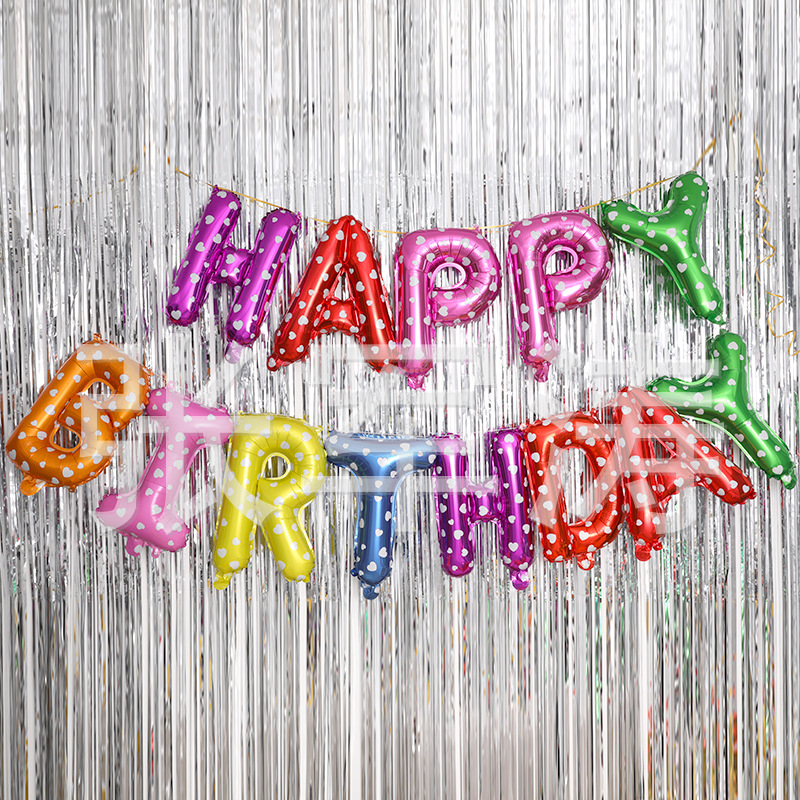 16-Inch Colorful English Letters Balloon Set Birthday Party Aluminum Balloon Letter